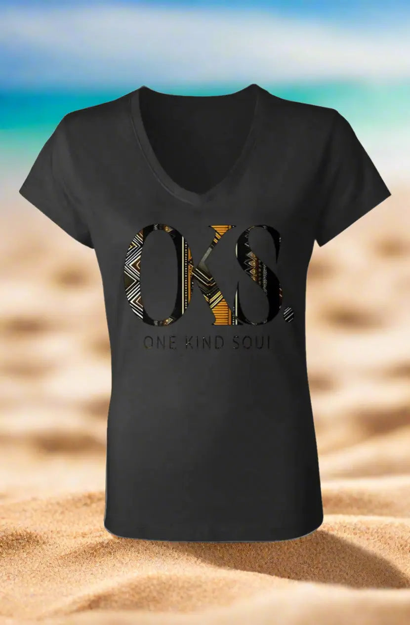 OKS Ladies Jersey V-Neck T-Shirt Apliiq
